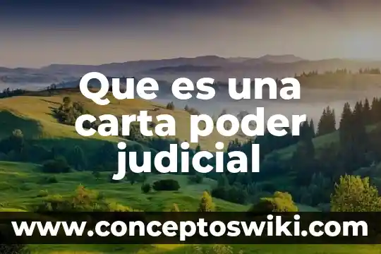 Que es el poder judicial definicion 8 Que es una carta poder judicial