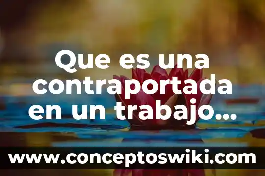 Ejecutar un trabajo que es 3 Que es una contraportada en un trabajo escrito