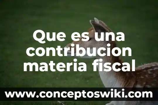 Que es el significado y significacion 4 Que es una contribucion materia fiscal