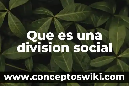 Que es psicologia social y vision psicosocial 6 Que es una division social