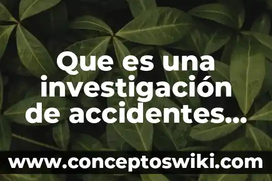 Que es un un proyecto de investigacion 5 Que es una investigación de accidentes ambientales