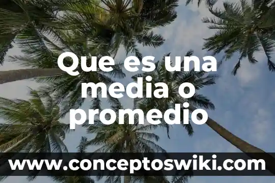 Que es media ic 3 Que es una media o promedio