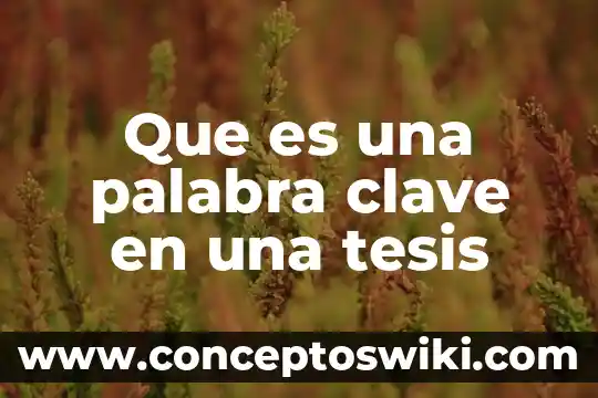 Qué es la palabra lepera 3 Que es una palabra clave en una tesis