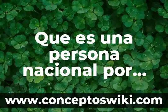 Que es plan nacional de accion ambiental 7 Que es una persona nacional por naturalizacion
