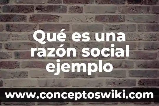 Qué es un reporte en trabajo social 5 Qué es una razón social ejemplo