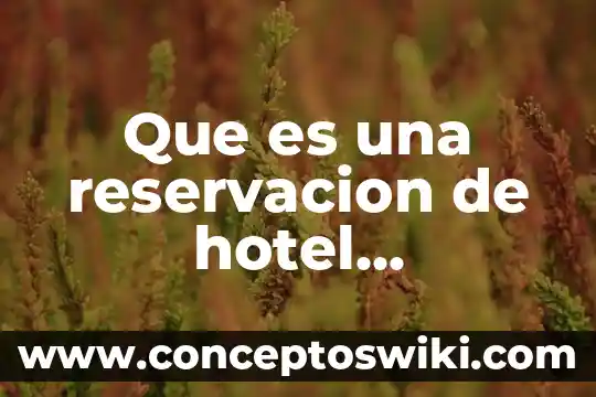 Que es un cargo en un hotel 8 Que es una reservacion de hotel definicion