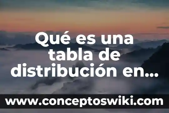 Que es una tabla gimnastica significado 4 Qué es una tabla de distribución en estadística