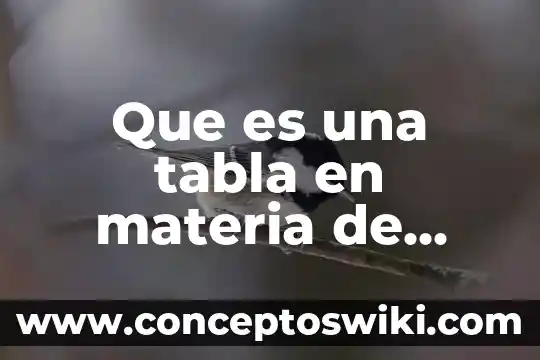 Que es la materia de la geografia 4 Que es una tabla en materia de español