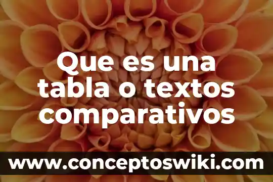 Que es aql tabla 6 Que es una tabla o textos comparativos