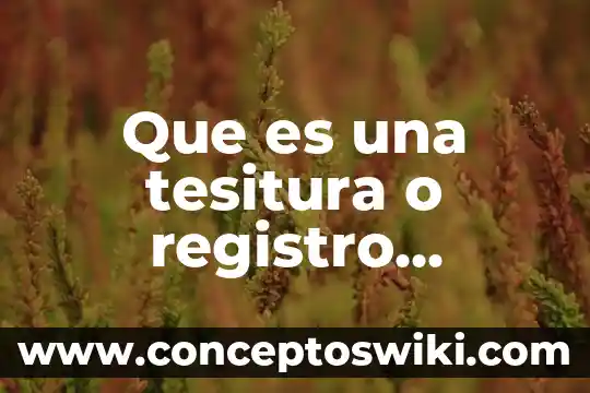 Número de registro de un producto que es 4 Que es una tesitura o registro musical