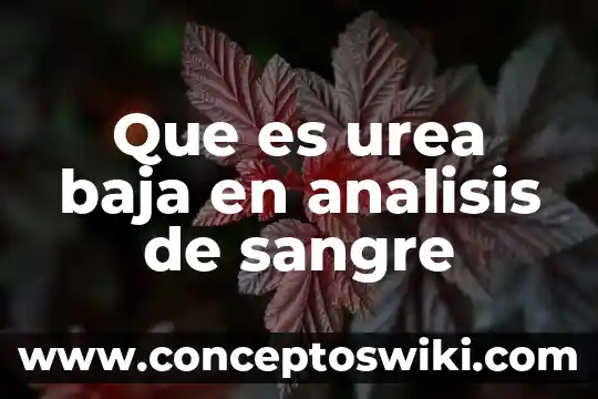 En estudio de sangre que es pcr 6 Que es urea baja en analisis de sangre