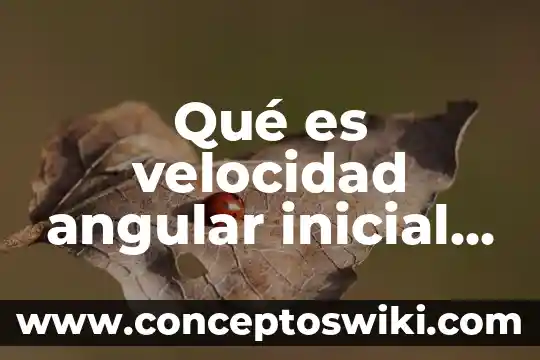 Que es media ic 4 Qué es velocidad angular inicial media y final
