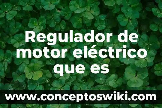 Que es motor de la planta petrolera 5 Regulador de motor eléctrico que es