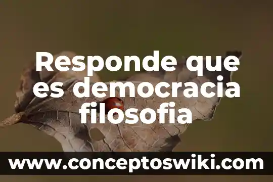 Por que es importante democracia y ciudadania 6 Responde que es democracia filosofia