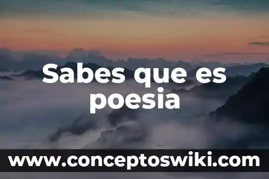 Que es la poesia segun el poeta 4 Sabes que es poesia