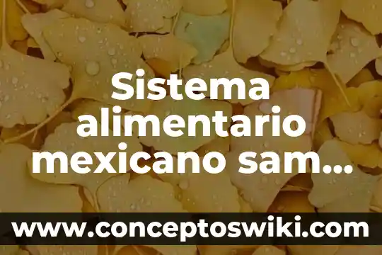 Por que es importante el sector alimentario 5 Sistema alimentario mexicano sam que es