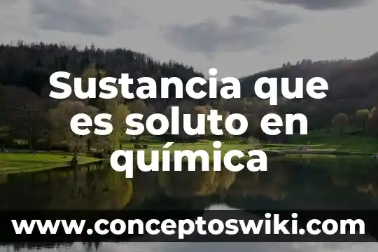 Que es un sustancia en quimica 7 Sustancia que es soluto en química