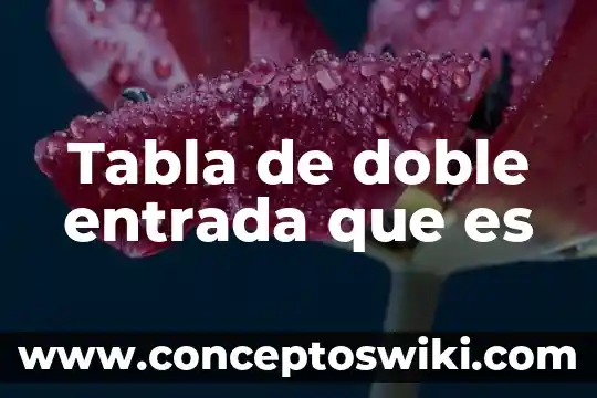Que es un cuadro de doble entrada para inicial 4 Tabla de doble entrada que es