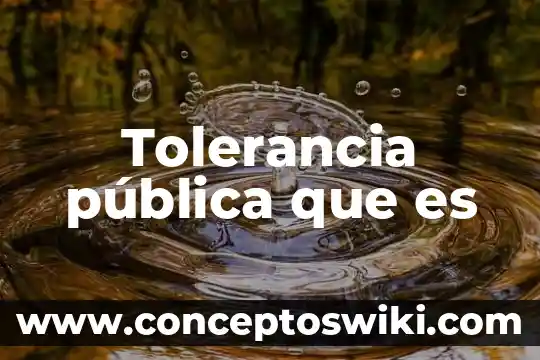 Qué es un relacionista pública 3 Tolerancia pública que es
