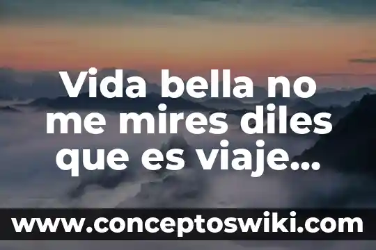 Que es un viaje etico 3 Vida bella no me mires diles que es viaje perdido