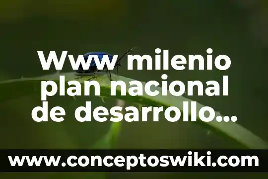 Que es plan nacional de accion ambiental 4 Www milenio plan nacional de desarrollo objetivo que es